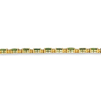 50.50 Ct. Green Sapphire and Natural Diamond Tennis/Riviere Necklace, 18K Yellow Gold Image