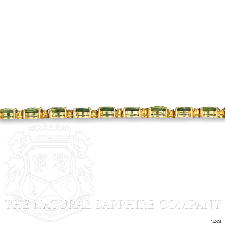 50.50 Ct. Green Sapphire and Natural Diamond Tennis/Riviere Necklace, 18K Yellow Gold