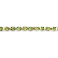 50.50 Ct. Green Sapphire and Natural Diamond Tennis/Riviere Necklace, 18K Yellow Gold Image