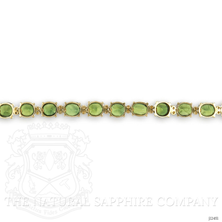 50.50 Ct. Green Sapphire and Natural Diamond Tennis/Riviere Necklace, 18K Yellow Gold