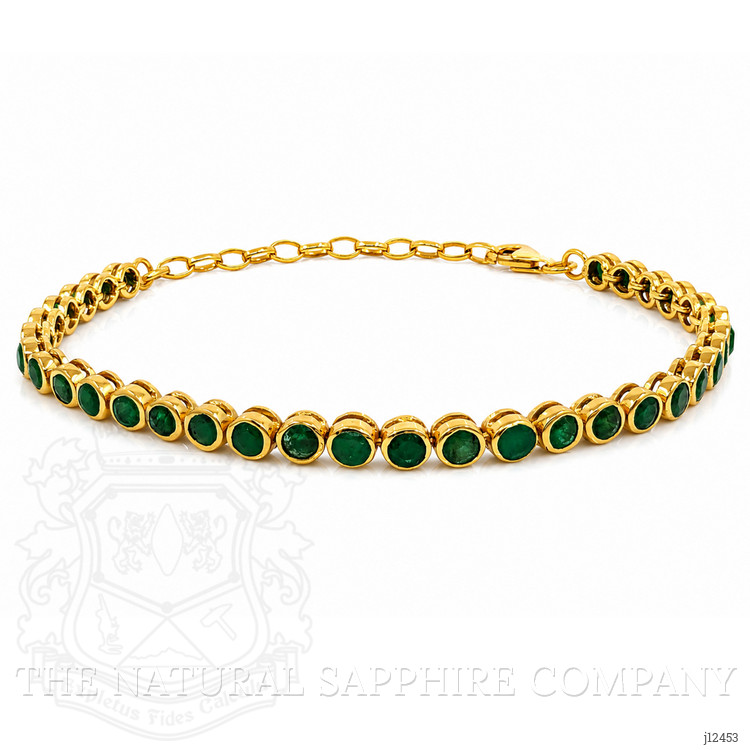 4.75 Ct.Tw. Green Agate Bezel Bracelet, 22K Gold Plated Silver