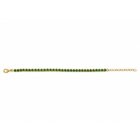 4.75 Ct.Tw.Total Carat Weight Green Agate Bezel Bracelet, 22K Gold Plated Silver Image