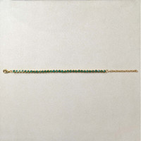 4.75&nbsp;Ct.Tw.Total Carat Weight Green Agate Bezel Bracelet, 22K Gold Plated Silver Life Style