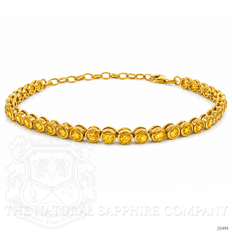4.82 Ct.Tw. Yellow Citrine Bezel Bracelet, 22K Gold Plated Silver