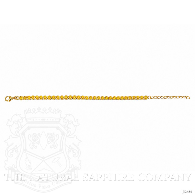 4.82 Ct.Tw. Yellow Citrine Bezel Bracelet, 22K Gold Plated Silver