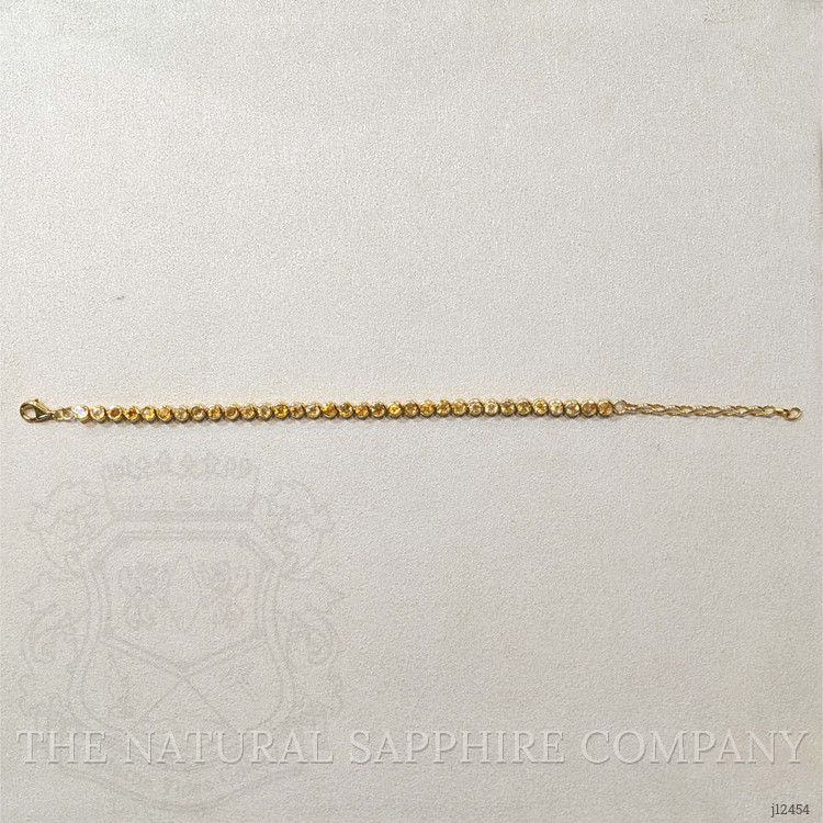 4.82 Ct.Tw. Yellow Citrine Bezel Bracelet, 22K Gold Plated Silver