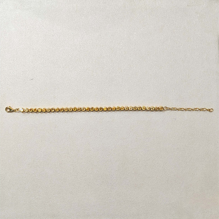 4.82 Ct.Tw. Yellow Citrine Bezel Bracelet, 22K Gold Plated Silver