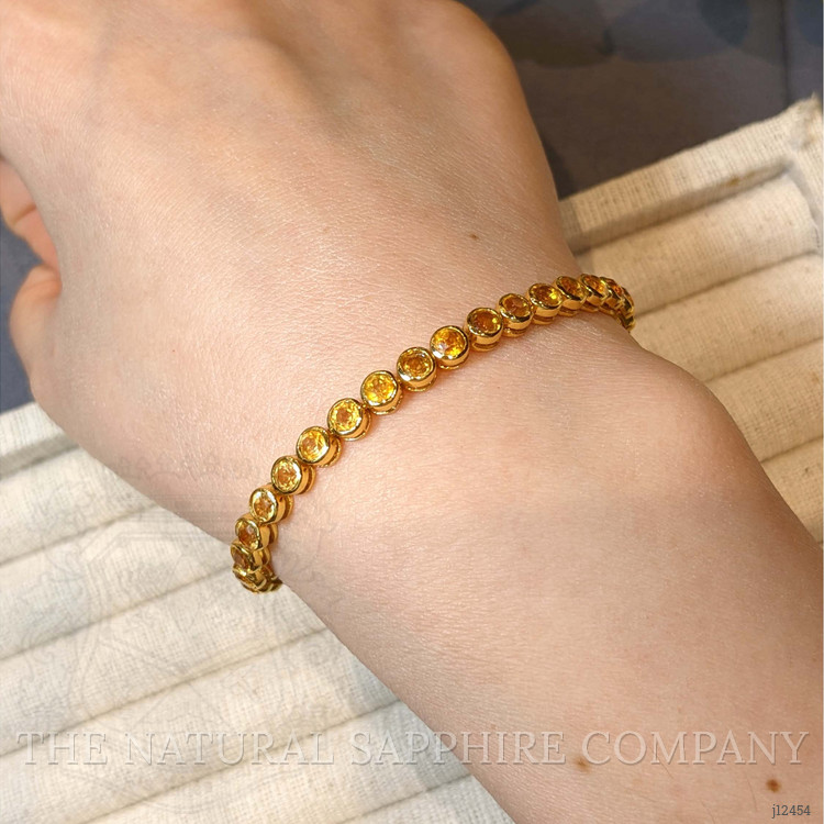 4.82 Ct.Tw. Yellow Citrine Bezel Bracelet, 22K Gold Plated Silver