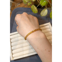 4.82&nbsp;Ct.Tw.Total Carat Weight Yellow Citrine Bezel Bracelet, 22K Gold Plated Silver Life Style