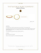 3.57&nbsp;Ct.Tw.Total Carat Weight Ruby Bezel Bracelet, 22K Gold Plated Silver Appraisal