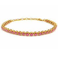 3.57 Ct.Tw. Ruby 22K Gold Plated Silver bracelet