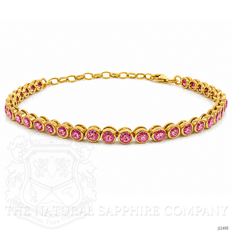 3.57 Ct.Tw. Ruby Bezel Bracelet, 22K Gold Plated Silver