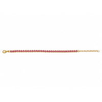3.57 Ct.Tw.Total Carat Weight Ruby Bezel Bracelet, 22K Gold Plated Silver Image