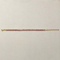 3.57 Ct.Tw.Total Carat Weight Ruby Bezel Bracelet, 22K Gold Plated Silver Life Style