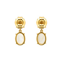 18.38&nbsp;Ct.Tw.Total Carat Weight White Moonstone Studs Earrings, 22K Gold Plated Silver Image