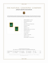 1.48 Ct.Tw.Total Carat Weight Green Agate Studs Earrings, 22K Gold Plated Silver Scan Report