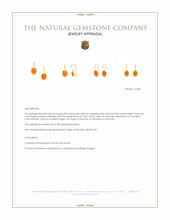 8.64&nbsp;Ct.Tw.Total Carat Weight Orange Carnelian Hoops Earrings, 22K Gold Plated Silver Appraisal