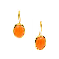 8.64 Ct.Tw. Carnelian 22K Gold Plated Silver earring