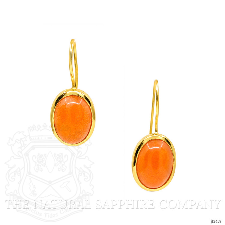 8.64 Ct.Tw. Orange Carnelian Hoops Earrings, 22K Gold Plated Silver