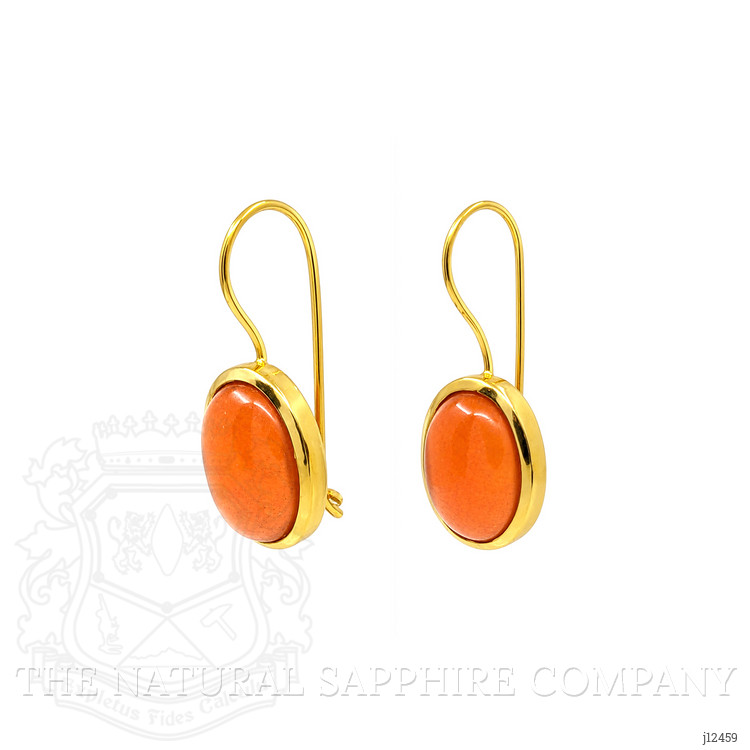 8.64 Ct.Tw. Orange Carnelian Hoops Earrings, 22K Gold Plated Silver