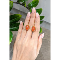 8.64 Ct.Tw.Total Carat Weight Orange Carnelian Hoops Earrings, 22K Gold Plated Silver Life Style