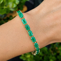 13.74 Ct.Tw. Emerald 14K Yellow Gold bracelet