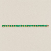 13.74&nbsp;Ct.Tw.Total Carat Weight Emerald Tennis/Line Bracelet, 14K Yellow Gold Image