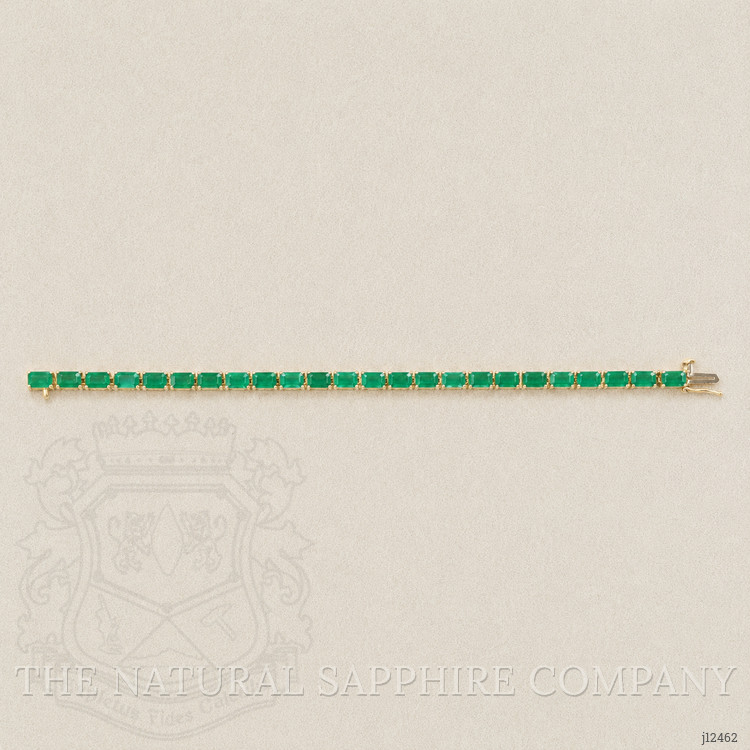 13.74 Ct.Tw. Emerald Tennis/Line Bracelet, 14K Yellow Gold