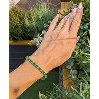13.74 Ct.Tw.Total Carat Weight Emerald Tennis/Line Bracelet, 14K Yellow Gold Life Style