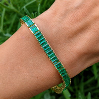 9.69 Ct.Tw. Emerald 14K Yellow Gold bracelet