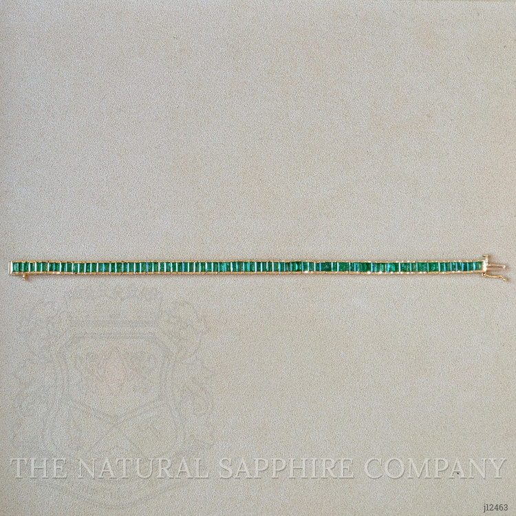 9.69 Ct.Tw. Emerald Tennis/Line Bracelet, 14K Yellow Gold