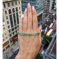 9.69 Ct.Tw.Total Carat Weight Emerald Tennis/Line Bracelet, 14K Yellow Gold Life Style