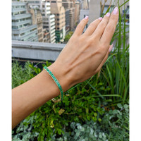 9.69&nbsp;Ct.Tw.Total Carat Weight Emerald Tennis/Line Bracelet, 14K Yellow Gold Life Style