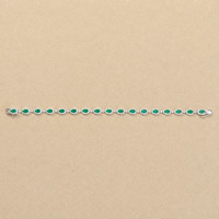3.64 Ct.Tw.Total Carat Weight Emerald and Natural Diamond Pave Bracelet, 14K White Gold Image