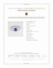 1.89 Ct. Purple Sapphire Men's Ring, 14K White Gold Scan Report
