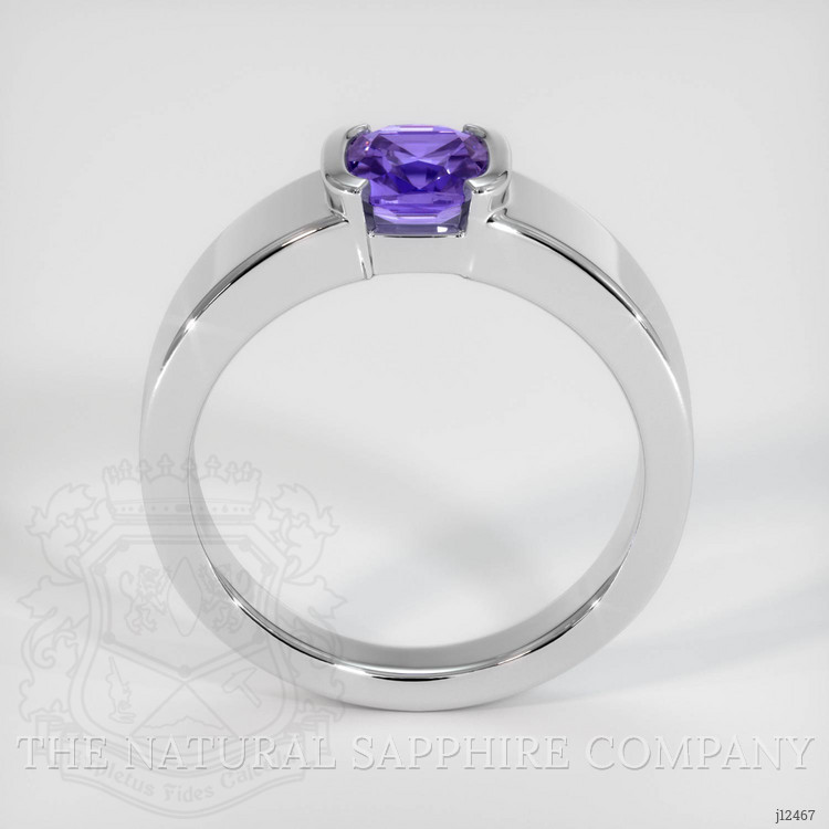 1.89 Ct. Purple Sapphire Men's Ring, 14K White Gold