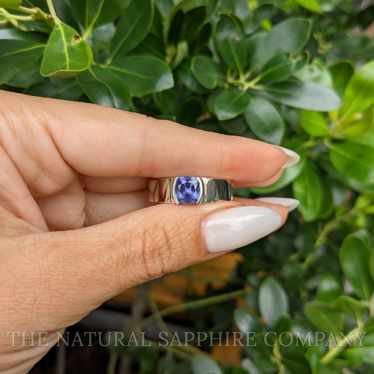 1.89 Ct. Purple Sapphire Men's Ring, 14K White Gold