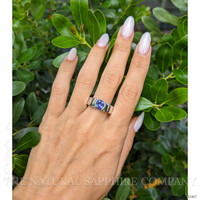 1.89 Ct. Purple Sapphire Men's Ring, 14K White Gold Life Style