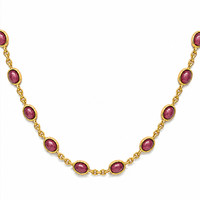 16.79 Ct. Ruby 22K Gold Plated Silver necklace