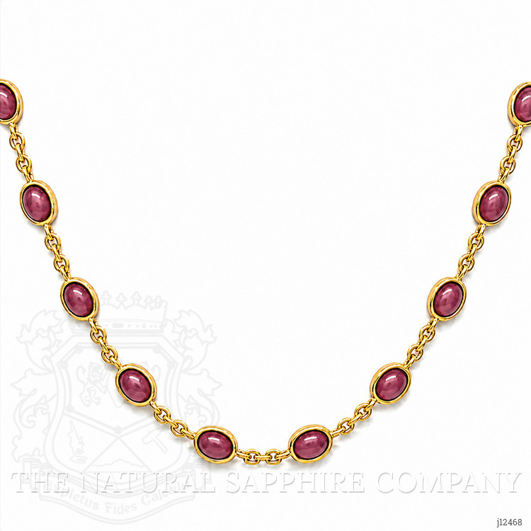 16.79 Ct. Purplish Red Ruby Bezel Necklace, 22K Gold Plated Silver