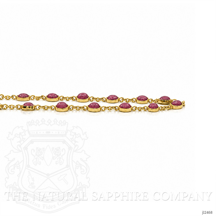 16.79 Ct. Purplish Red Ruby Bezel Necklace, 22K Gold Plated Silver