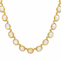 49.50 Ct. Opal 22K Gold Plated Silver necklace