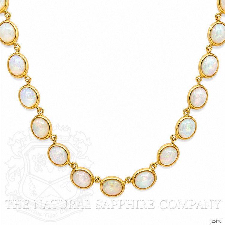 49.50 Ct. Multi Color Opal Bezel Necklace, 22K Gold Plated Silver