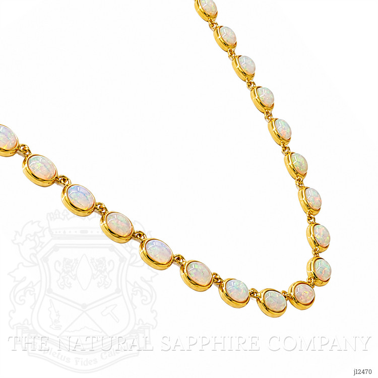 49.50 Ct. Multi Color Opal Bezel Necklace, 22K Gold Plated Silver