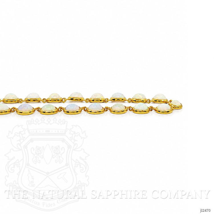 49.50 Ct. Multi Color Opal Bezel Necklace, 22K Gold Plated Silver