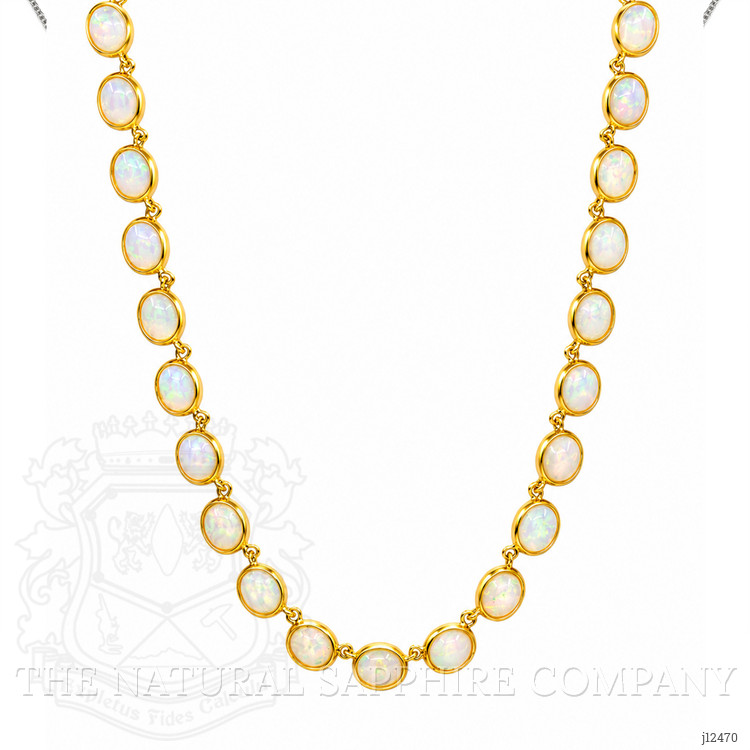49.50 Ct. Multi Color Opal Bezel Necklace, 22K Gold Plated Silver