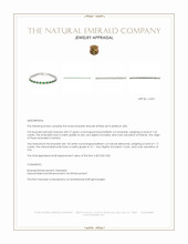 7.63 Ct.Tw.Total Carat Weight Emerald and Natural Diamond Tennis/Line Bracelet, Platinum 600 Appraisal