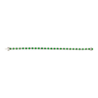 7.63 Ct.Tw.Total Carat Weight Emerald and Natural Diamond Tennis/Line Bracelet, Platinum 600 Image