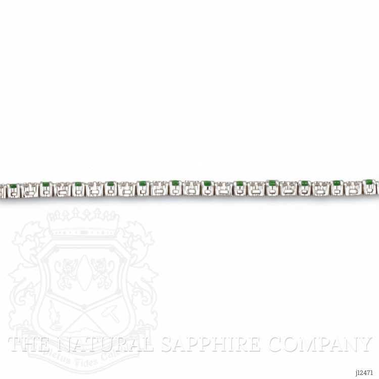 7.63 Ct.Tw. Emerald and Natural Diamond Tennis/Line Bracelet, Platinum 600