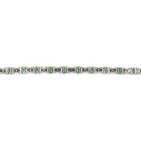 7.63&nbsp;Ct.Tw.Total Carat Weight Emerald and Natural Diamond Tennis/Line Bracelet, Platinum 600 Image